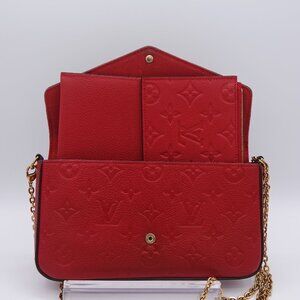 Louis Vuitton Pochette Félicie Empreinte Red Leather